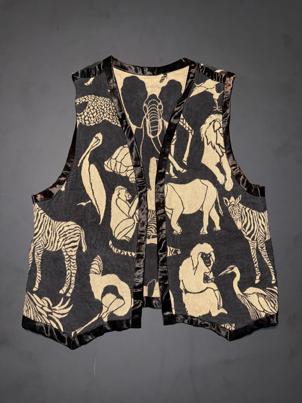 Reptile Category Animal Print Black & Cream Vest